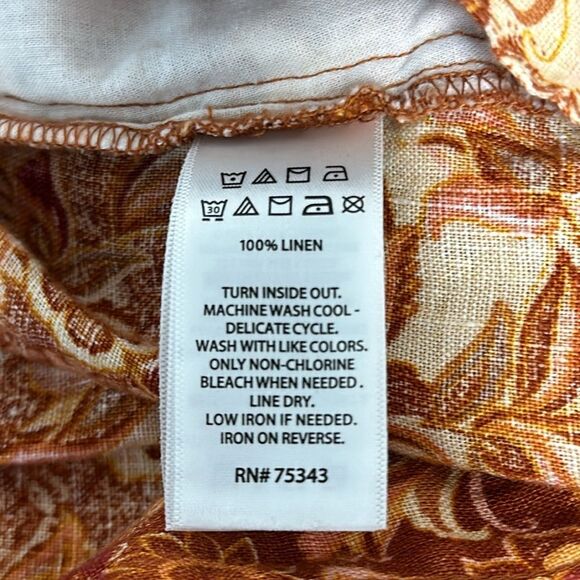 Nicole Miller 100% Linen Boho faux wrap skirt with pockets Size Large - Picture 10 of 10